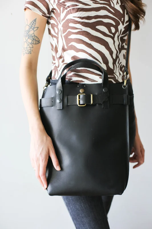 Black Leather Bag for Laptop