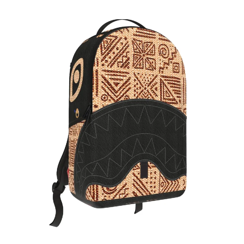 Sprayground Unisex Ai Raffia Palm Shark DLX Backpack 910B6141NSZ Black/Multicolor