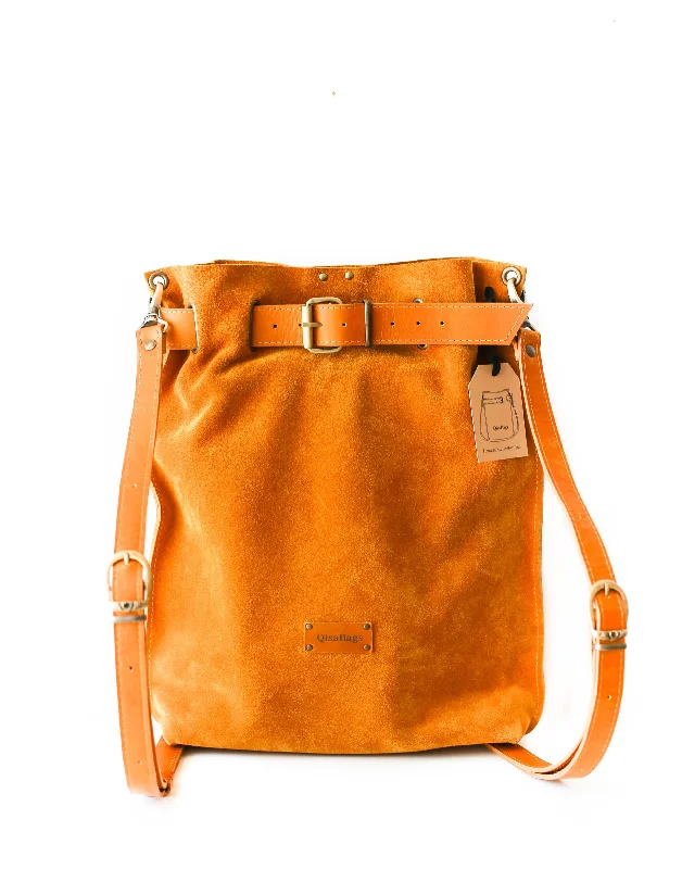 Yellow Medium Suede Backpack