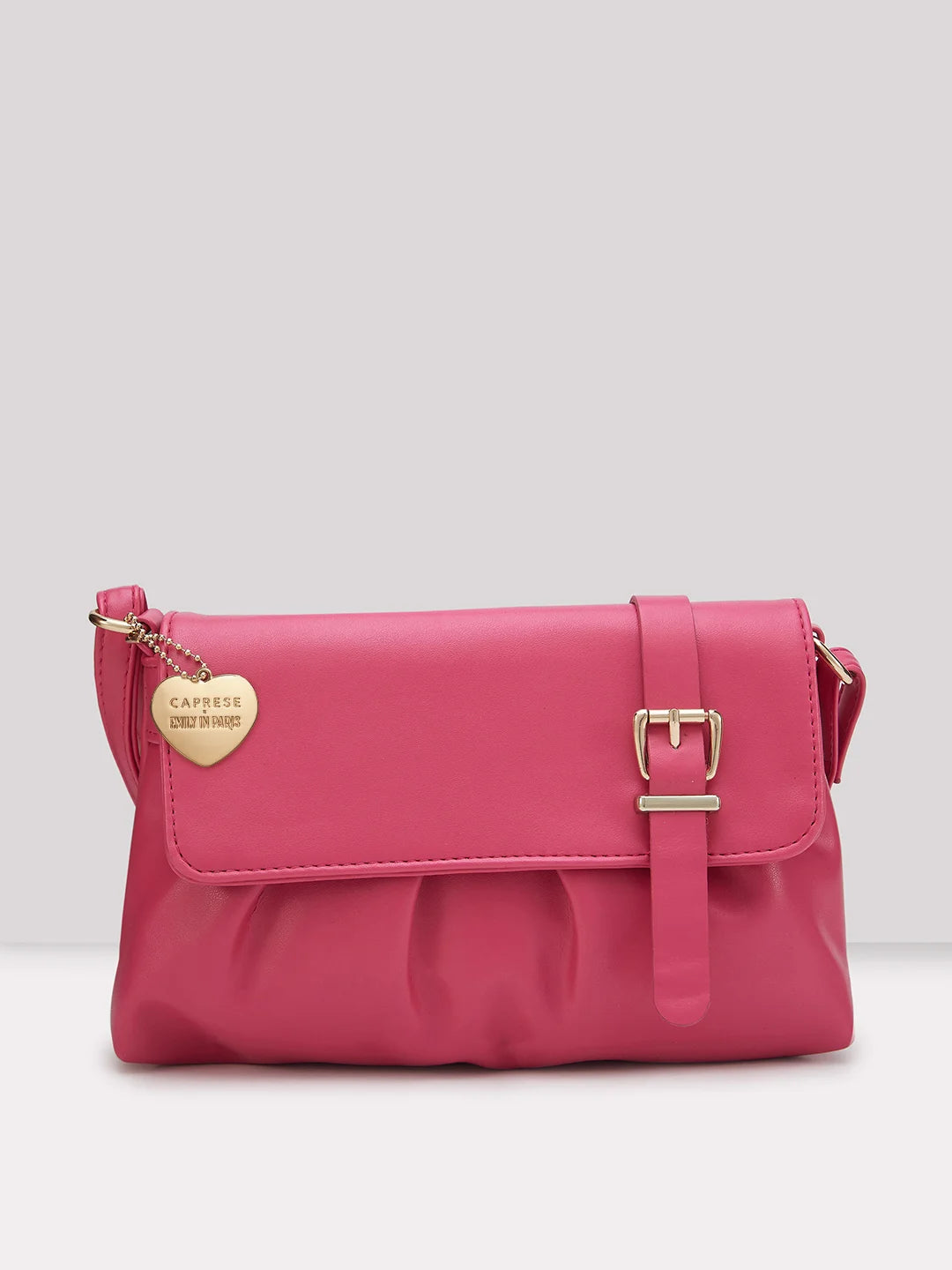 Caprese Emily In Paris Solid Small Sling Handbag Fuschia