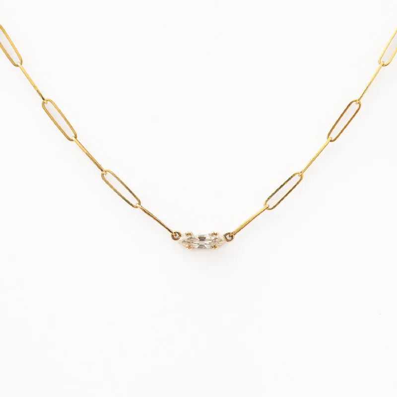 0.31 ct Moval Diamond Sol Necklace