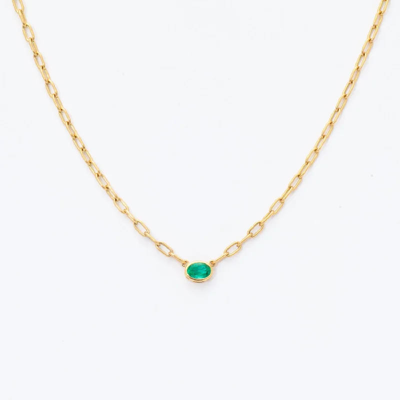 0.68 ct Green Emerald Leah Necklace