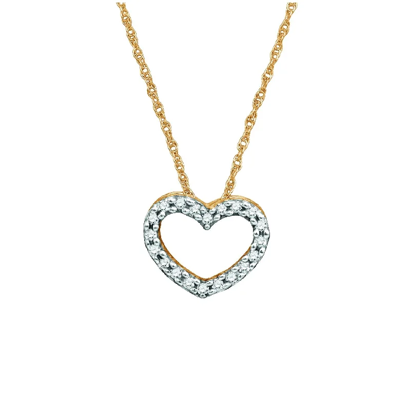 1/12 CTW Diamond Heart 18-inch Pendant in 10KT Yellow Gold