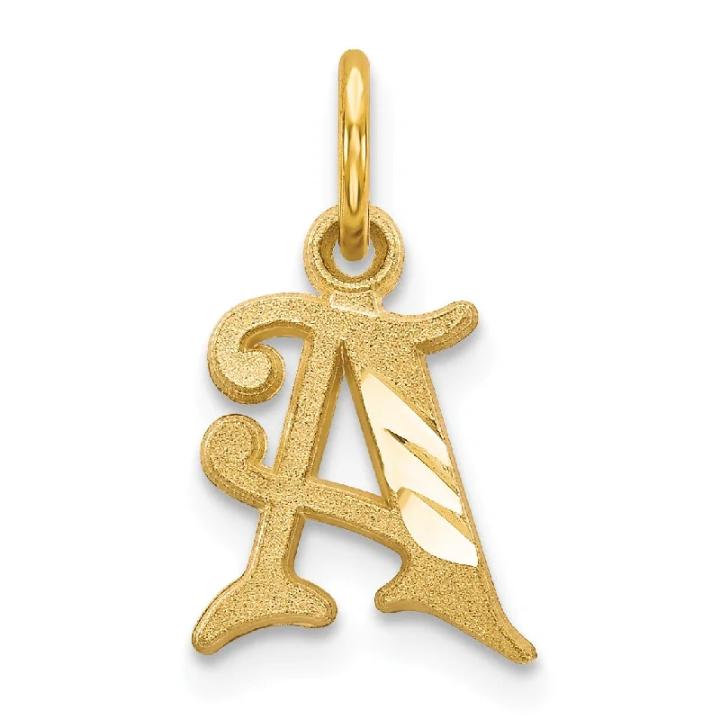 14k Initial A Charm