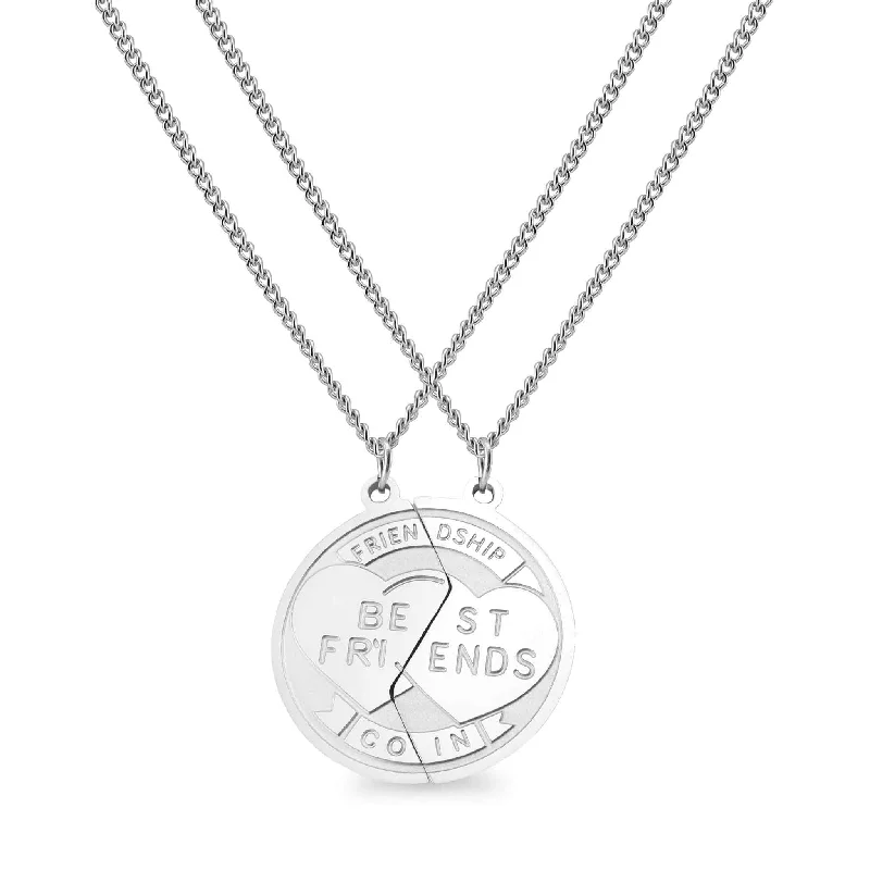 Best Friend Friendship Pendant Stainless Steel Necklace / SBB0098