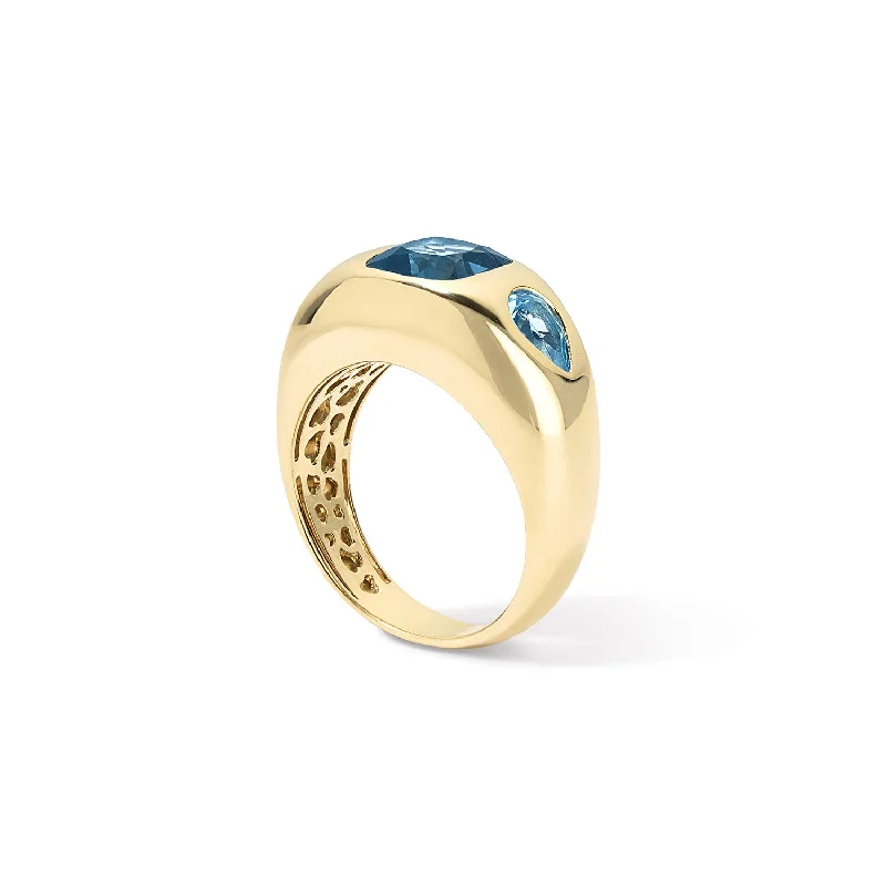 Blue Topaz Trio Ring