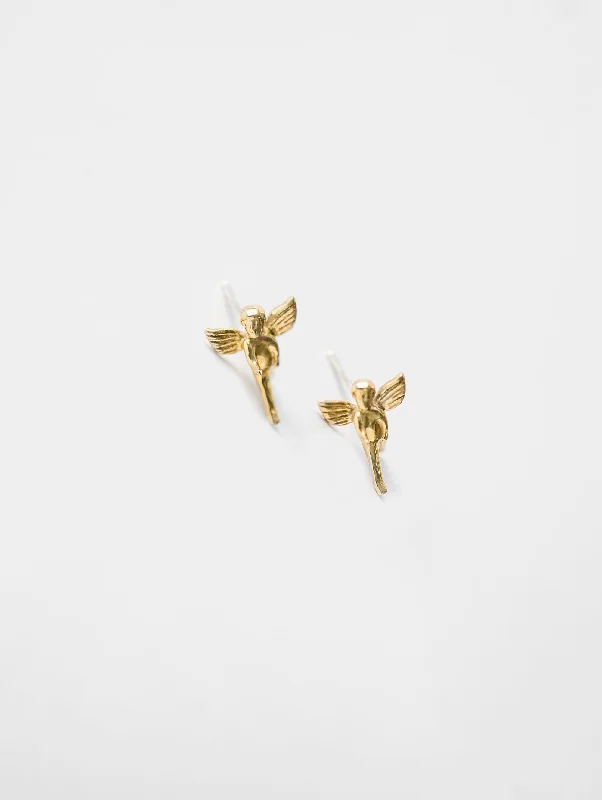 Cherub Charm Studs in Gold