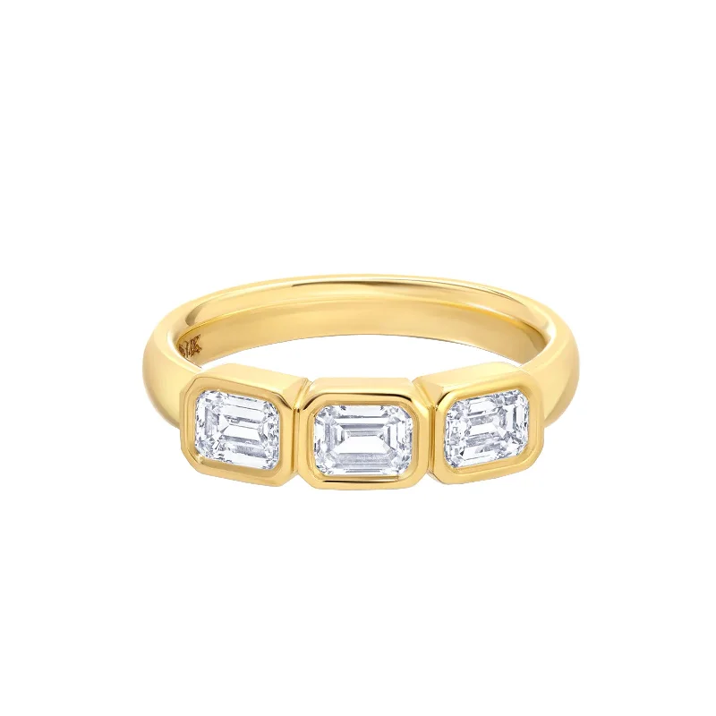 Emerald Cut Trio Pinky Ring