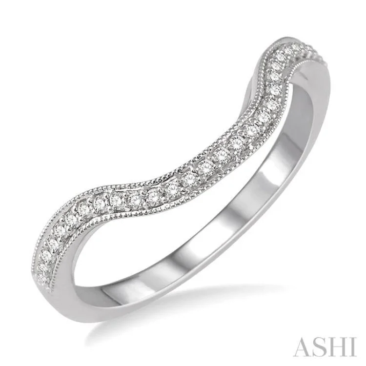 1/8 Ctw Half Eternity Diamond Wedding Band in 14K White Gold