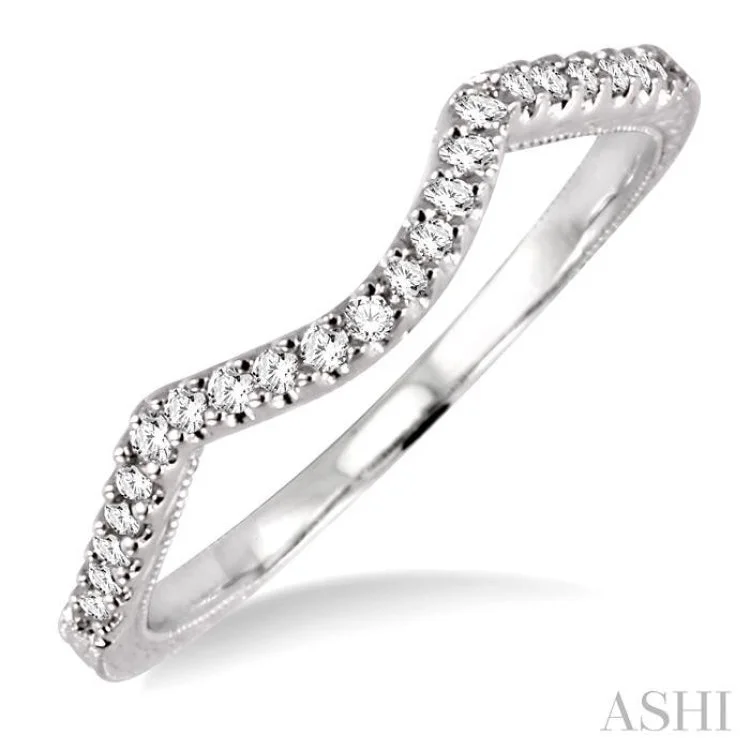 1/6 Ctw Round Cut Diamond Matching Wedding Band in 14K White Gold