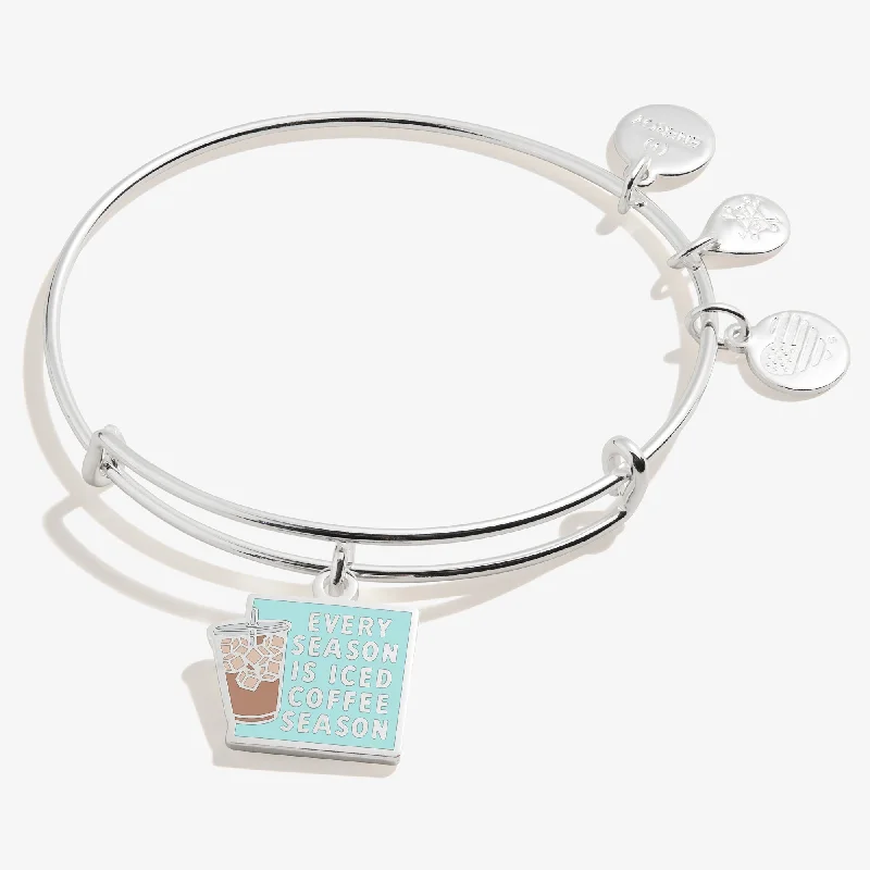 'Every Season is Iced Coffee Season' Charm Bangle Bracelet