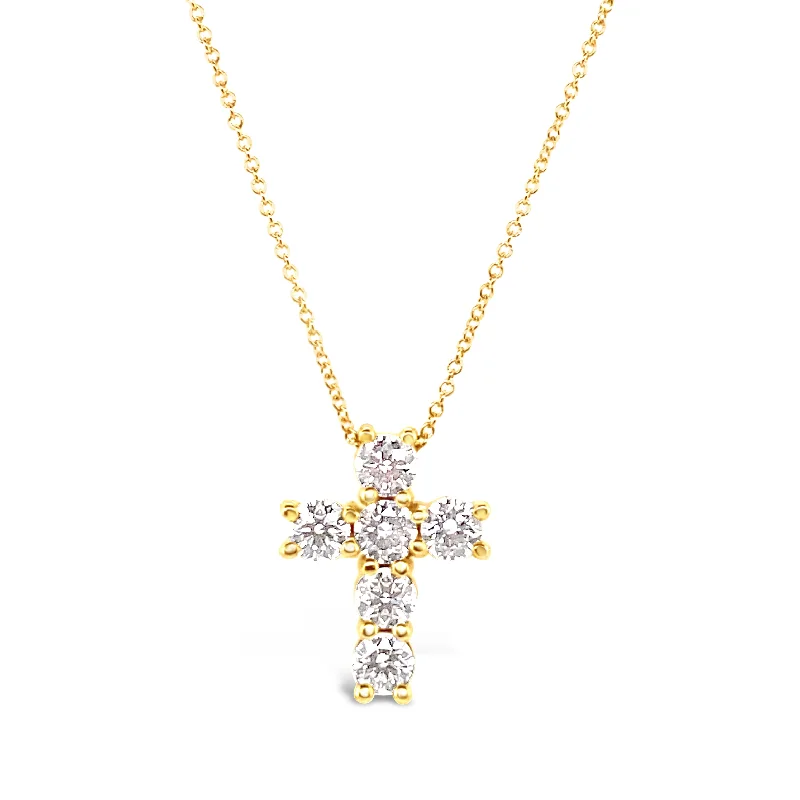 Forevermark 1.14 Cttw. Yellow Gold Diamond Cross Pendant