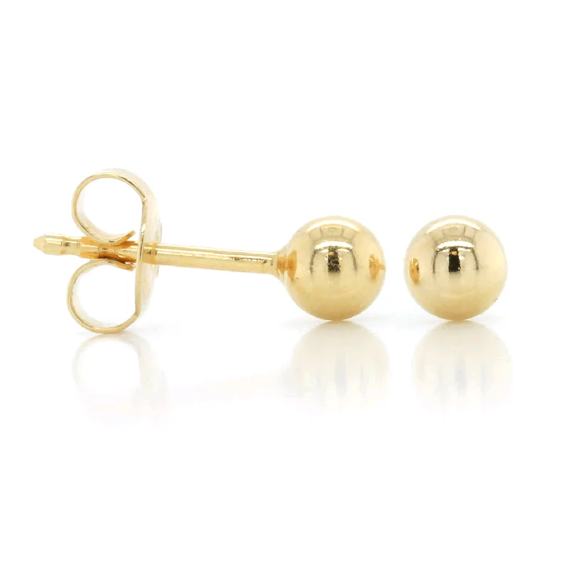 14K Yellow Gold Ball Stud Earrings