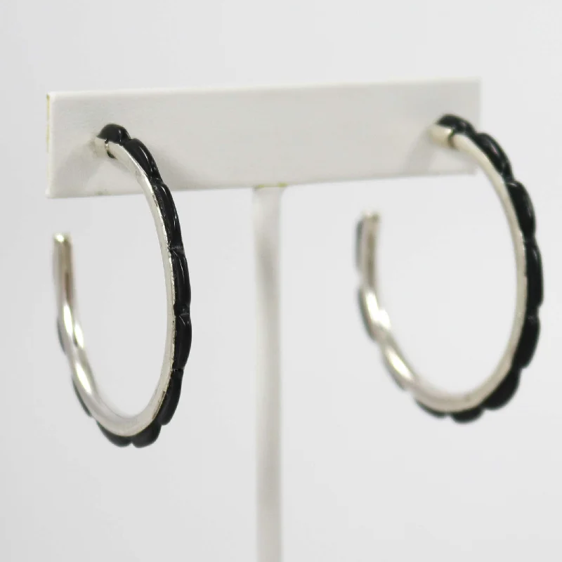 Onyx Hoop Earrings