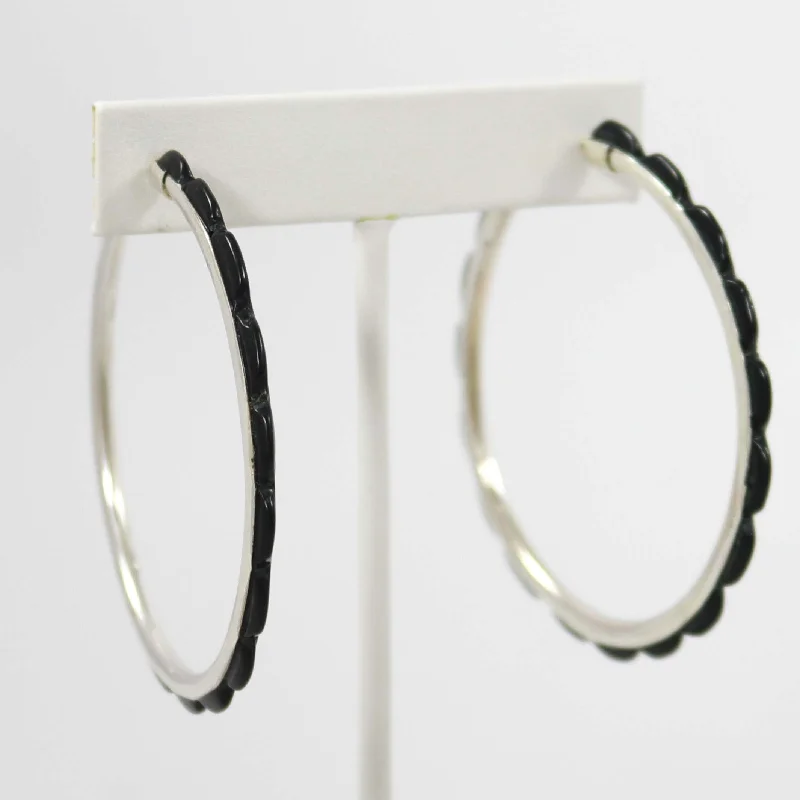 Onyx Hoop Earrings