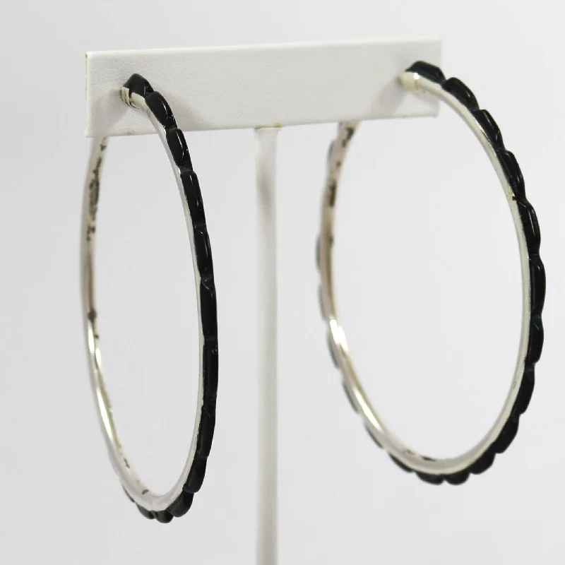 Onyx Hoop Earrings