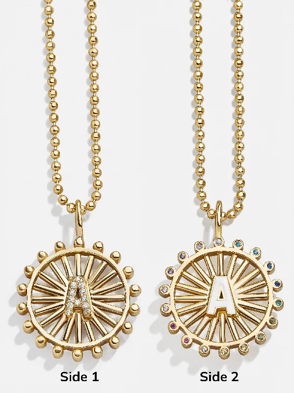 Sunburst 18K Gold Custom Reversible Necklace