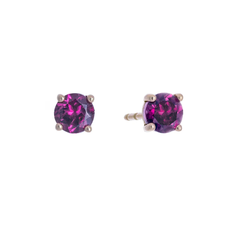 Sabel Collection Rose Gold Rhodolite Garnet Stud Earrings