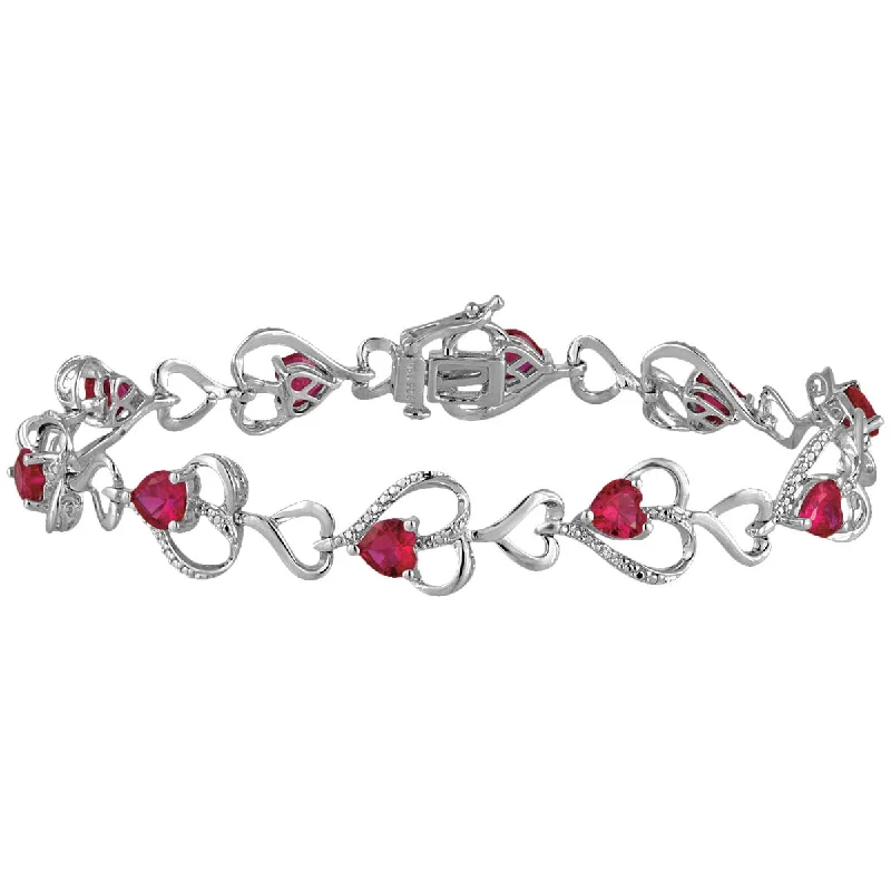 Ruby and Diamond 7.5-inch Bracelet in Sterling Silver