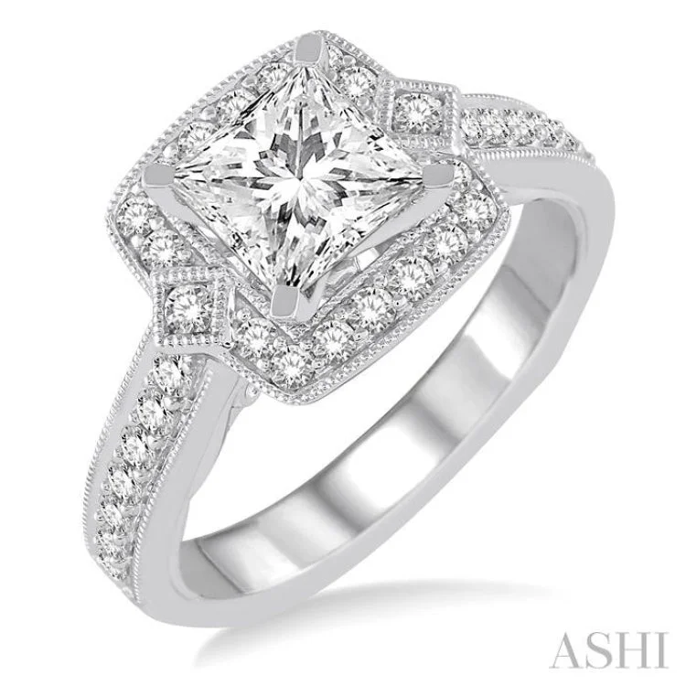 1/2 Ctw Diamond Semi-mount Engagement Ring in 14K White Gold