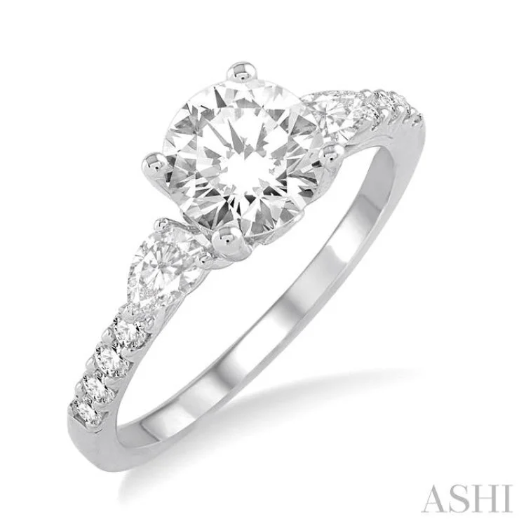 1/2 Ctw Diamond Semi-Mount Engagement Ring in 14K White Gold