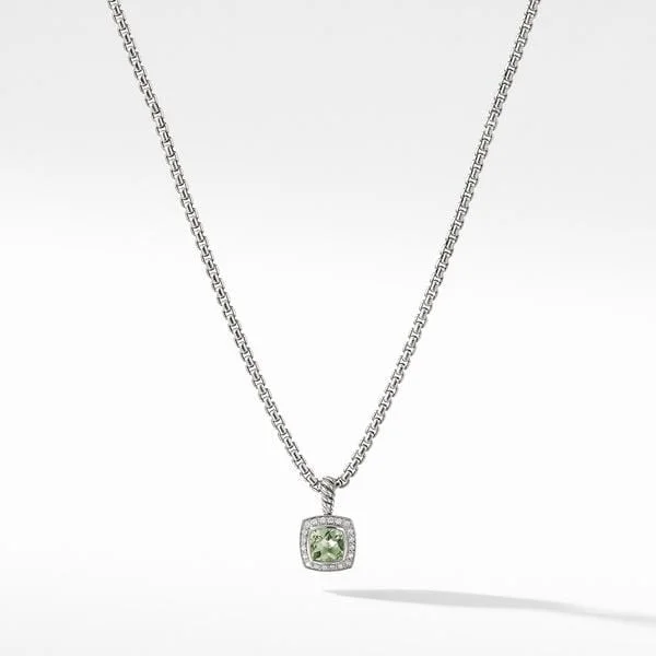 Pendant Necklace with Prasiolite and Diamonds