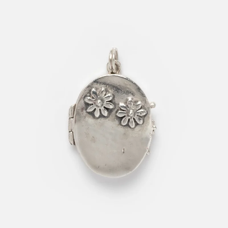 Vintage Silver Flower Locket