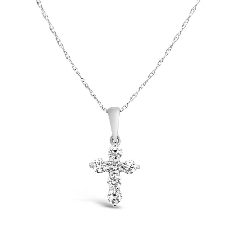 White Gold Diamond Cross Pendant