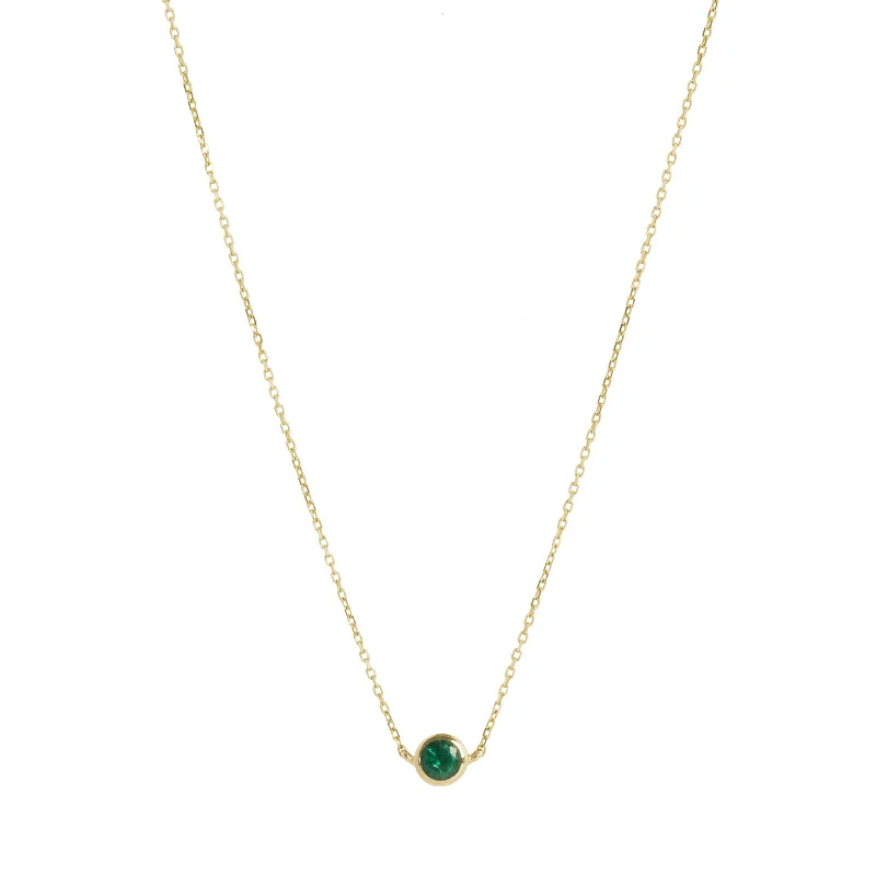 Emerald Petite Button Necklace