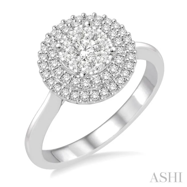 3/4 Ctw Diamond Lovebright Ring in 14K White Gold