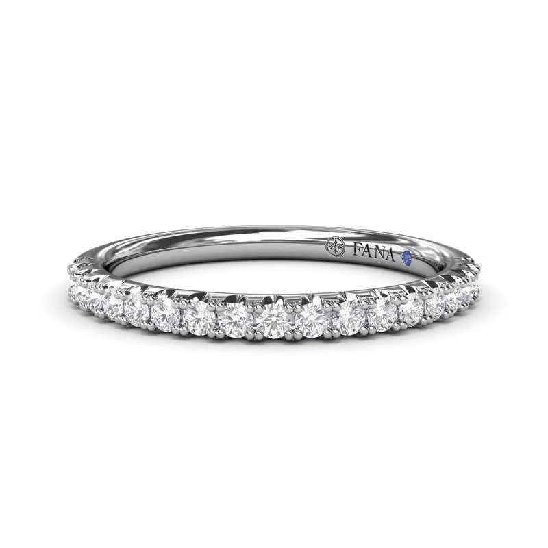 Platinum 0.28Ctdw Shared Prong Natural Diamond Band Size 6.5 by Fana