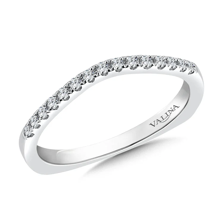 True fit matching diamond wedding band and a beautiful reminder of that special day for years to come.