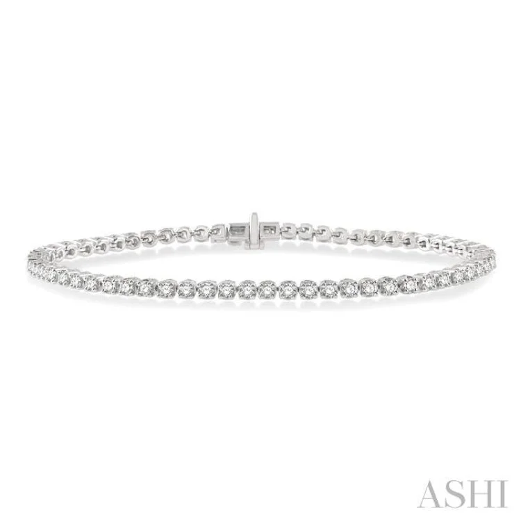 3 ctw Round Cut Diamond Tennis Bracelet in 14K White Gold