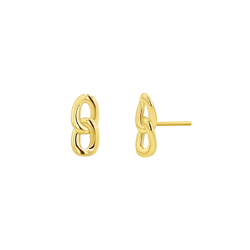 Cuban Curb Link Stud Earrings