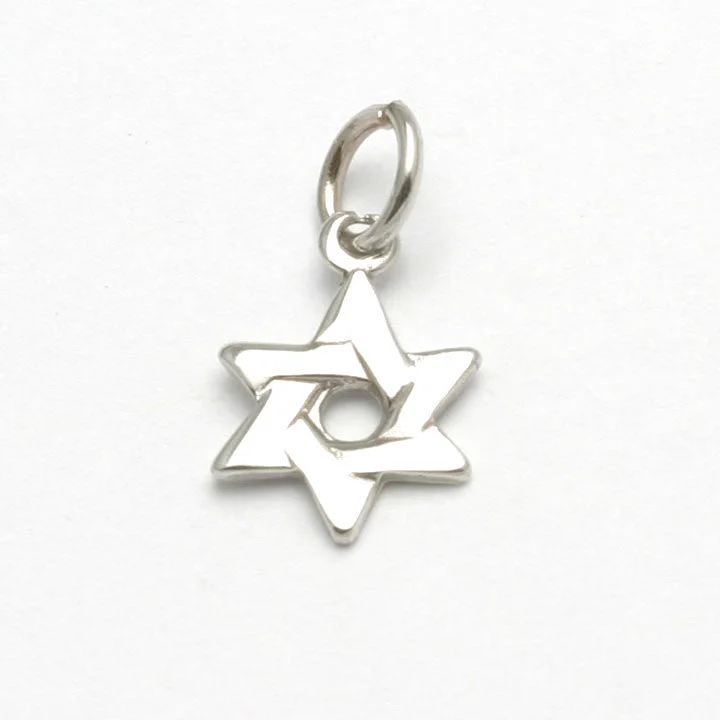 14k White Gold Small Star of David Pendant