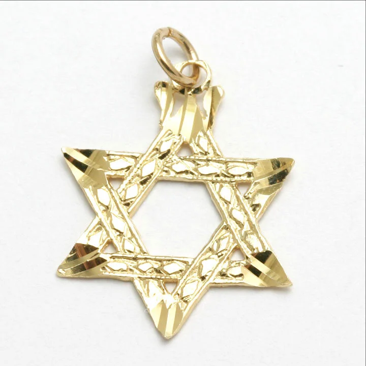 14k Yellow Gold Star of David Pendant