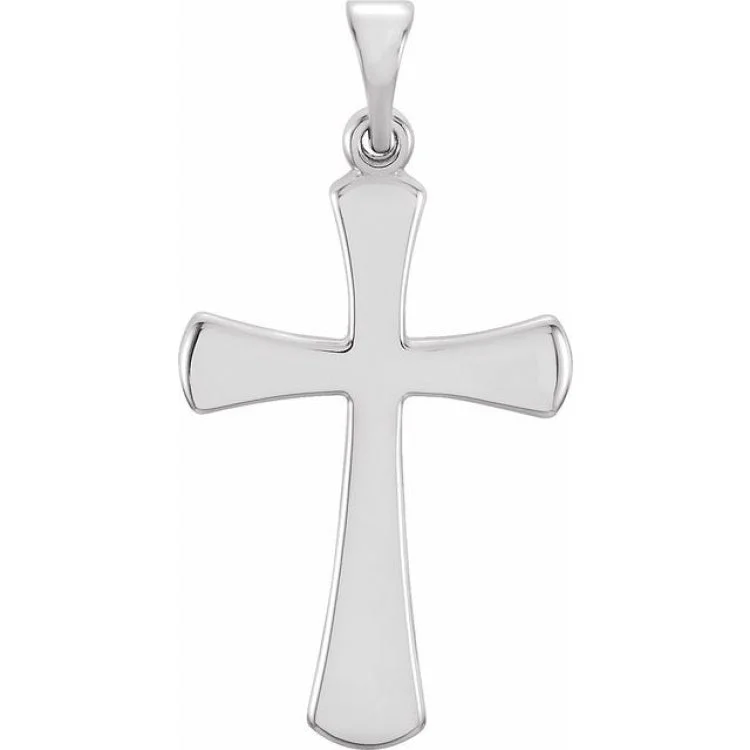 Platinum 21x14 mm Cross Pendant