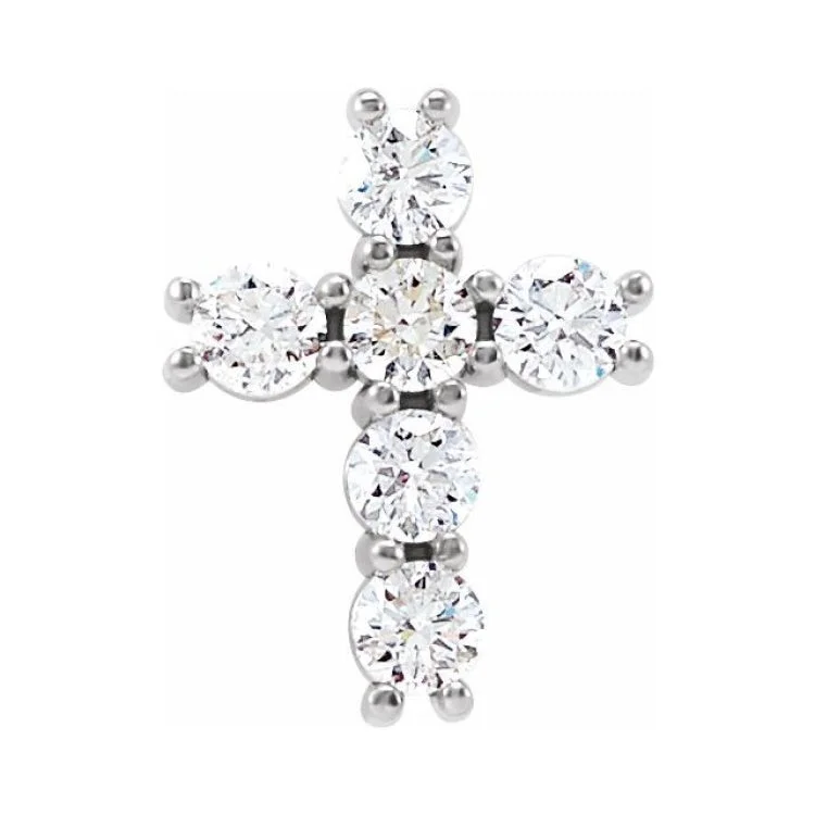 Platinum 1/3 CTW Natural Diamond Cross Pendant