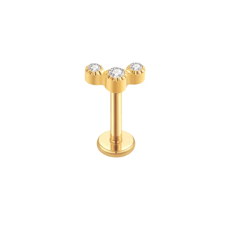 CZ Barnacle Flat Back Stud