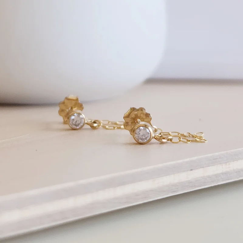 CZ chain earrings