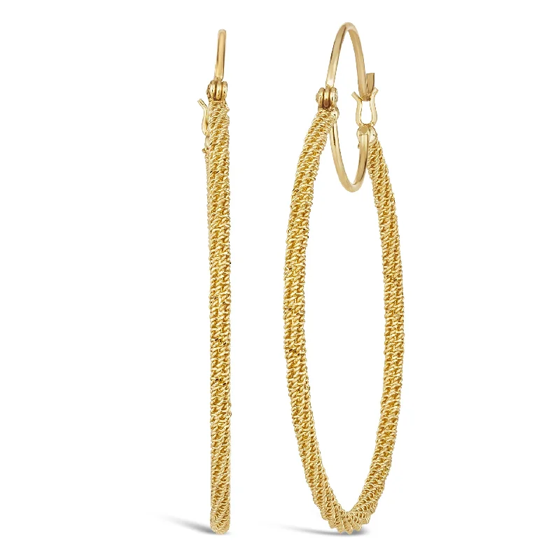 Large Gold Hoop Stardust Earrings