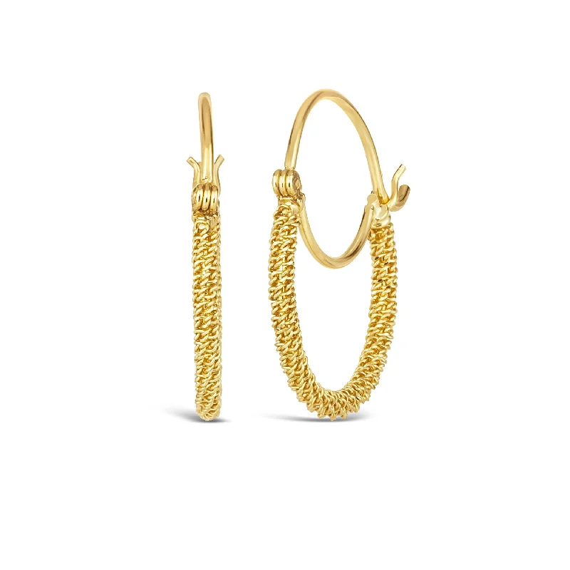 Small Gold Hoop Stardust Earrings