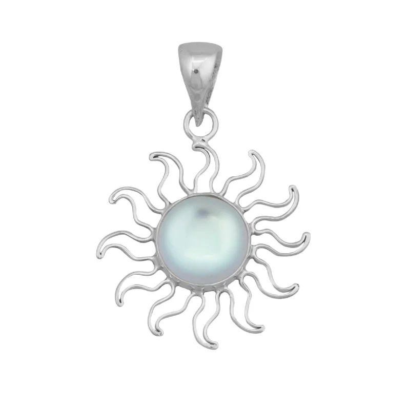 Sterling Silver Luminite Sun Pendant