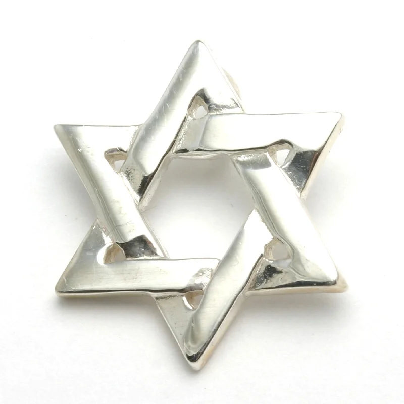 Sterling Silver Star of David Pendant Woven Solid